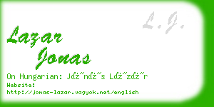 lazar jonas business card