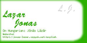 lazar jonas business card